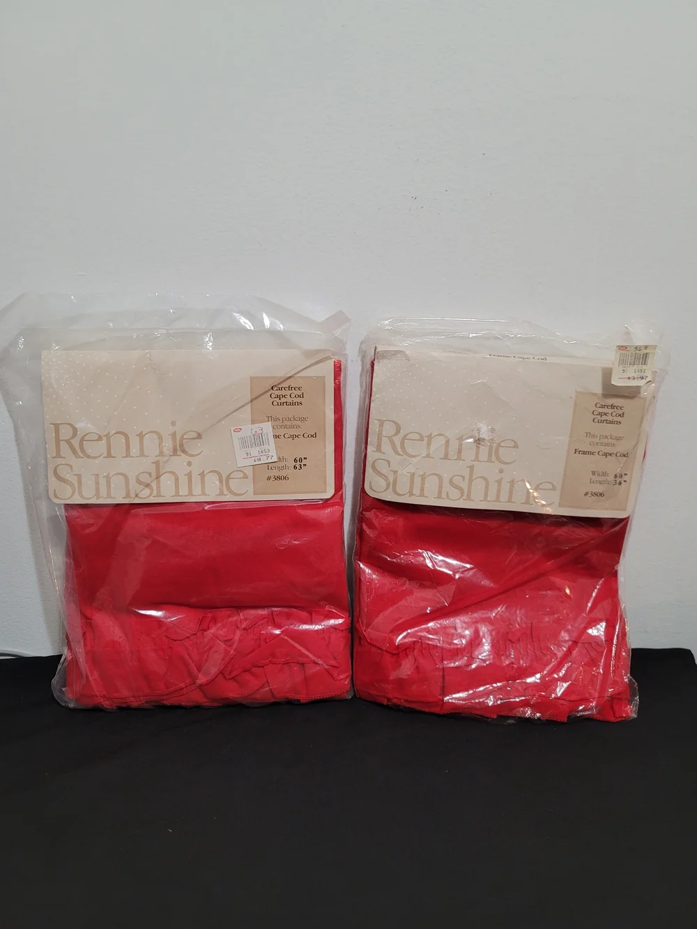 Rennie Sunshine Red Drapery Panels - Pair